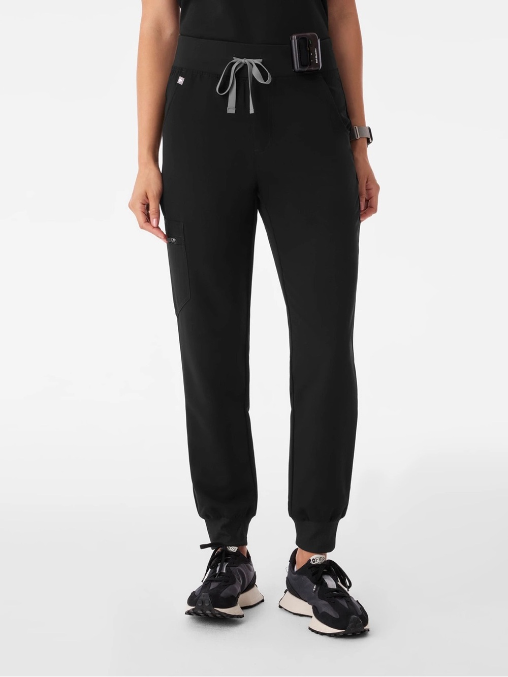 Figs Black womens Scrub/Jogger Pants with Contrast Drawstring
